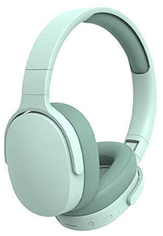 HshDUti Casque supra-auriculaire Bluetooth sans fil, audio haute résolution, basses profondes, HiFi, son stéréo, coussinets en mousse à mémoire de forme, pour voyage, bureau à domicile - Vert