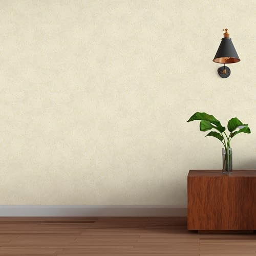 Belka B30 Papier Peint Jaune, Pur Coton, Durable, Autocollant, Isolation Thermique et Acoustique, Moderne et Élégant, Bricolage, Écologique et Naturel, env. 9 m²