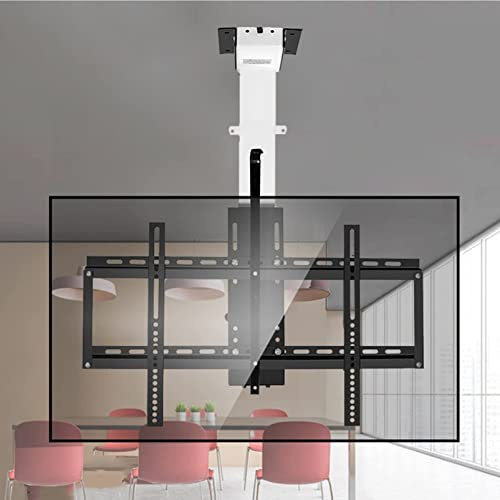 Universal TV Stand, with Remote Control Motorized Ceiling TV Mount, Electric TV Lift and Memory Setting, for 32 to 75 TVs Up to 50kg/132lbs, Three Installation Methods
