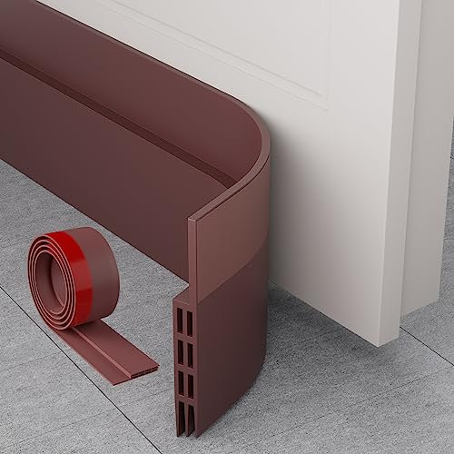 MARICATO Lot de 3 bouts de porte blindée, joint de porte en caoutchouc, boudin de porte de qualité supérieure, idéal pour protéger contre les sons, le froid, la poussière et le bug (5 x 300 cm marron)