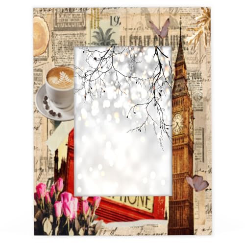Englan London Theme Vintage 11x14 Picture Frame Fits Display 11x14 (27,9 x 35,5 cm) Fotos, Holz-Bilderrahmen für Heimdekoration Bilderrahmen