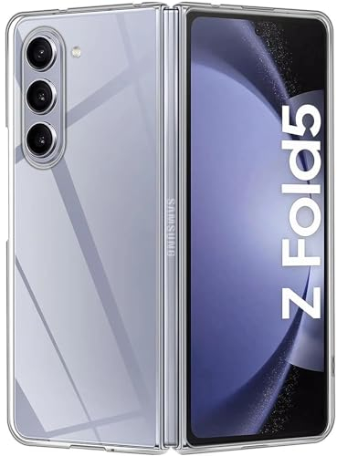 Oprimio Kristallklar Hülle für Samsung Z Fold 5 [Hart Silikon Hülle] [%100 Durchsichtig] [Deutsche Material] Klar Handyhülle für Samsung Galaxy Z Fold5