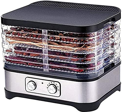 Stainless Steel Food Dehydrator Machine with 5 Large Trays -Digital Timer and Temperature Control for Healthy Snacks, Beef Jerky, Fruit, Dog Treats - Household Dehydrator