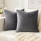 Slozzi 2er Set Samt Kissenbezüge Haushalt Dekokissen Dekorative Kissenhülle Weich Sofakissen für Sofa Schlafzimmer Wohnzimmer 40x40 cm Dunkelgrau
