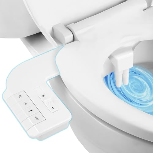 Bidet para WC,Bidet para Inodoro,No Eléctrico,Boquillas Dobles Autolimpiantes,Presión De Agua Ajustable,Bidet para WC para Higiene Personal