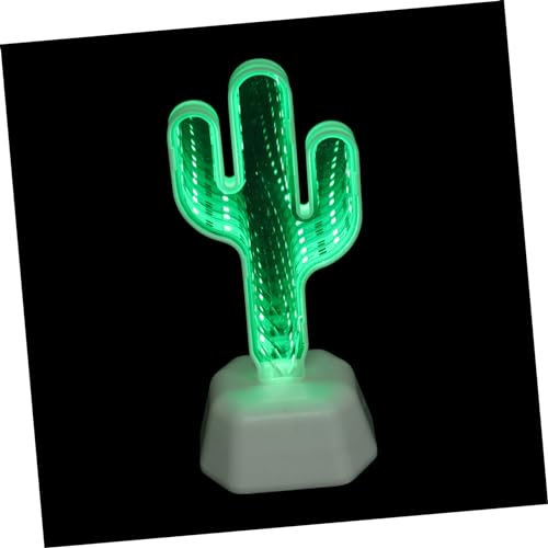 Veemoon Lampada Tunnel Led Forma Cactus Con Superficie Specchiata Luce Notturna Decorativa Per Casa Compleanni e Occasione Speciali Batterie Non Incluse