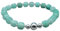 MetJakt Handgemachtes Stretch Armband mit 6MM Echtes Naturstein Würfel Design und 18k Vergoldete Kugel Edelstein Perlenarmband für Damen und Herren (Amazonit -Silber)