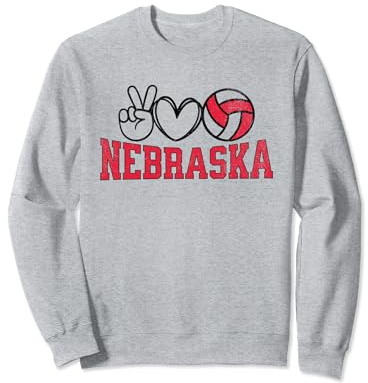 Peace Love Volleyball – Nebraska Frauen Teen Mädchen Tween Sweatshirt