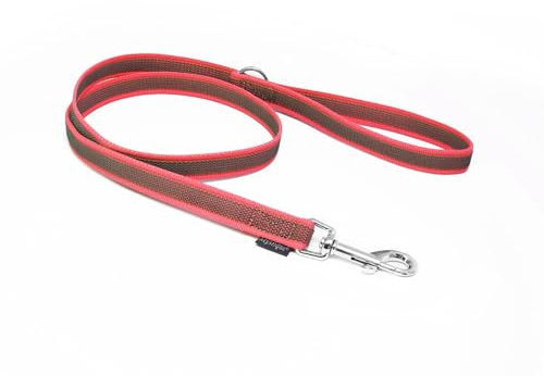 Mystique® Gummierte Leine 20mm mit Handschlaufe Standard Karabiner neon pink 3m