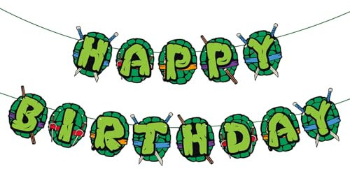 Geburtstagsparty-Dekorationen, Ninja-Partyzubehör, Happy Birthday-Banner, grüne amerikanische Comic-Schildkröten, Partygeschenke für Kinder, Geburtstagsparty-Dekoration