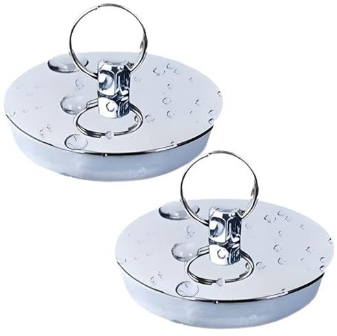 Tomedeks 2 Piezas Tapon Bañera, Tapón De Drenaje, Tapones Universales De Acero Inoxidable, Tapón Lavabo Baño, Estándar Tapones De Bañera, Tapones Lavabo para Lavabo Baño Desagüe(42-43Mm)