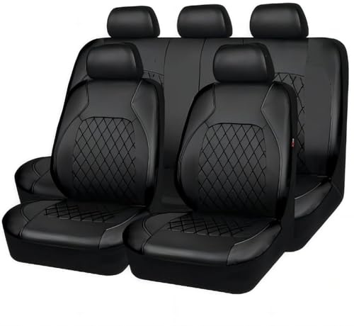 9 Stück Autositzbezüge für VW Tiguan 2016-2019 2020 2021 2022 2023 SEL R-Line Elegance, Wasserdicht Auto Sitzbezüge Sitzschoner, Leder Sitzbezügesets Atmungsaktiv Verschleißfest Sitzbezug Auto Zubehör