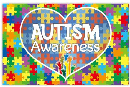 Haztholf 180 x 115 cm Fotografie-Hintergrundstoff, Welttag des Autismus, Banner, Puzzle, Bühne, Rahmen, Hintergrundstoff