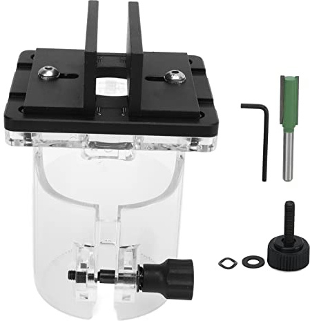 2-in-1-Stecker-Trimmer-Halterung, Holzbearbeitungs-Fräser-Slotter-Halterung, Schlitzmaschinen-Halter, Werkzeug, Elektrischer Trimmer-Anschluss, Basis-Fräser-Halterung für Holzschlitzschnitzerei