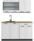 Vicco Singleküche R-Line, Küchenzeile Single, Weiß Landhaus/Anthrazit, 140 cm, AP Eiche
