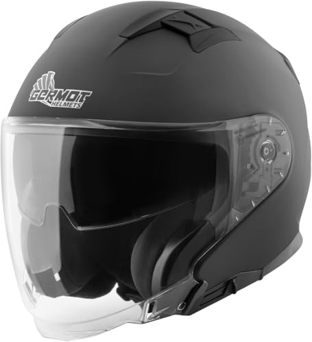 Germot GM 670 Jethelm mit Visier (Schwarzmatt), L (59)