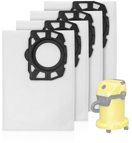 LANMU 4-PACK Vacuum Bag for Karcher,Hoover Bag Dust Filter Bags Compatible with Karcher WD 2 Plus,WD 3,WD 3 Battery,KWD 1,KWD 2,KWD 3,MV 3,WD 3.200 to WD 3.800 M, SE 4001,SE4002