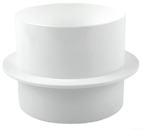 Clapet anti-retour de ventilateur en PVC pour cuisine et salle de bain - Amortisseur de tuyau rond en PVC blanc - Empêche l'irrigation inverse (100 mm)