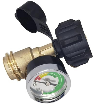 Shinekoo Propan-Tankzähler Tankanzeige Pol Umwandlung Qcc mit Manometer-Adapter Leckdetektor Druckmessgerät Universal-Manometer Anschluss für Camping Grill Ofen BBQ Grill Heizung