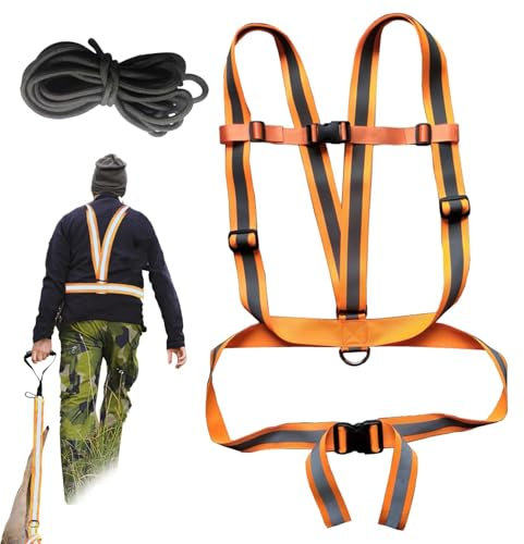 Corde à tirer pour cerf, Dragger pour cerf - Extracteur de cerf d’épaule,Extracteur de cerf d'épaule réfléchissant, sangle de Traction de cerf robuste et robuste pour les animaux de dinde d'élan