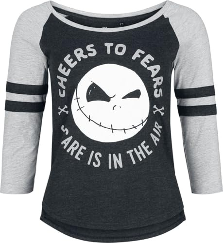 The Nightmare Before Christmas Jack - Cheers to Fears - Scare is In The Air Frauen Langarmshirt schwarz/grau