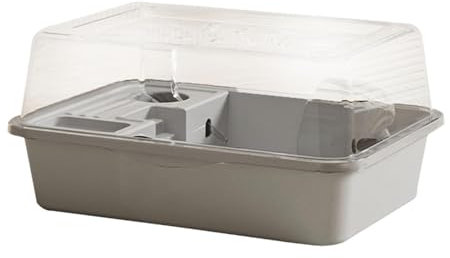 F Fityle Gabbia per Criceti Grande Gabbia per Piccoli Animali Parte Superiore Apribile Traspirante Forniture per Animali Domestici Esercizio Casa da Gioco per, Grigio