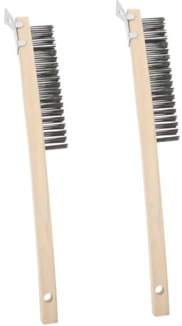 Gatuida Commercial Grade Pizza Brush Long Handle Wire Brush for Ovens Kitchens 2 Pack