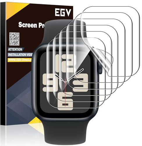 EGV 6 Stück Apple Watch Serie SE2/SE/6/5/4 40mm Schutzfolie, Premium Flexible TPU Displayfolie, blasenfrei, staubdicht, hohe Definition volle Abdeckung Displayschutz für iWatch Serie 40mm