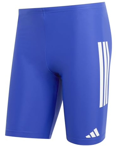 adidas Men's 3 Stripes Swim Jammers 8 INCH, semi Lucid Blue/White, 36