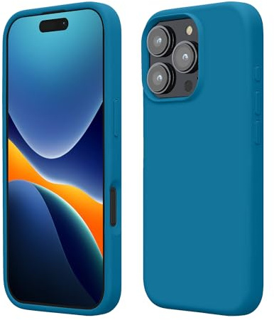 kwmobile Case Compatible with Apple iPhone 16 Pro Case - TPU Silicone Phone Cover with Soft Finish - Blue Reef