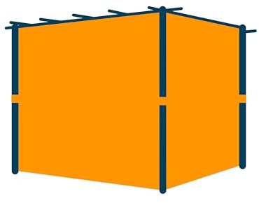 PRIMEYARD Rideaux pour Pergola Classic 3x3 m - env. 180 g/m² Polyester - avec système de Rails et Fermeture Éclair - Gris