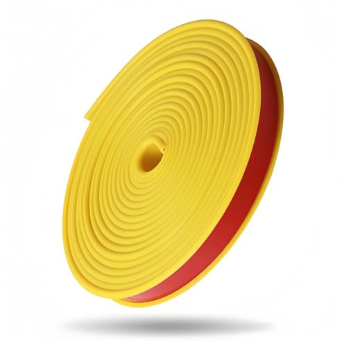 Coayuou Baguette Finition Autocollante Profilé en U Rouleau De 20M Baguette De Finition PVC pour Bois, Meubles Et Rénovations, Facile À Installer, Résistance Optimale(Yellow,1.5cm)