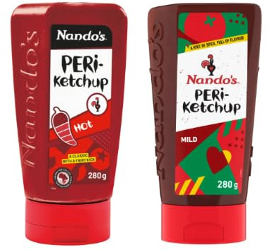 Nando's PERi-Ketchup, Hot and Mild Variants, 280g, Classic Sauce with a Fiery Kick