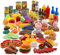 Jaxojoy Pretend Play Food Set for Kids Ages 3+ (122pcs) - Toy Kitchen Accessories With Fake Food for Imaginative Play