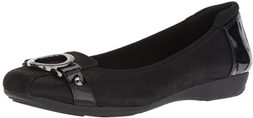 Anne Klein Umeko Ballerines Plates pour Femme, Tissu Multi Noir, 41 EU
