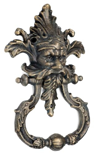 Moritz Türklopfer Medusa Gothic Gusseisen Herrenhaus Schloss Antik Stil Nostalgie Halloween Türklingel Klingel 33 x 21 x 7 cm