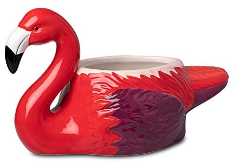 bar@drinkstuff Ceramic Flamingo Tiki Mug 14oz / 400ml - Creative Cocktail Tiki Cup, Unique Flamingo Mug