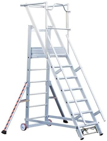 Tubesca - Escalier de Rayonnage sécurisé en Alu 7 marches Hauteur accès 3,54 m Max. Tubesca Comabi