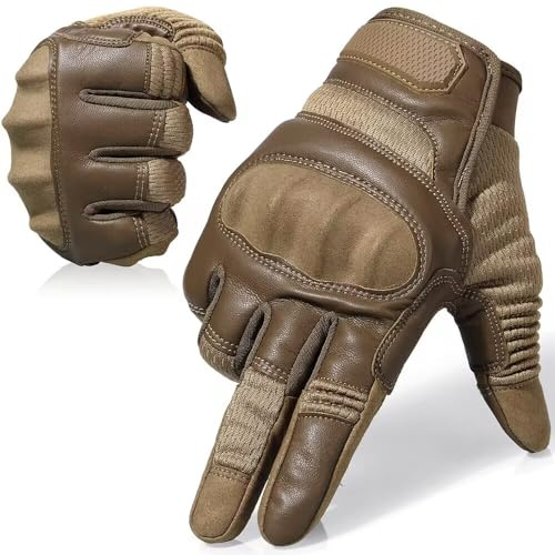 AXBXCX Touchscreen-Handschuhe für Motorräder, braun, Small
