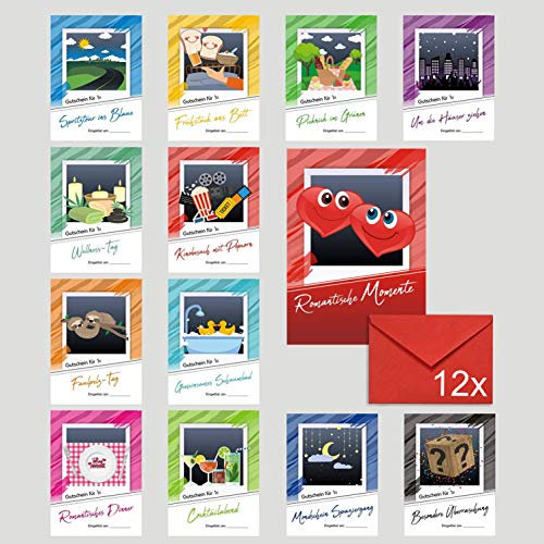 Adventskalender Füllung Set mit 12 Gutscheinen für romantische Momente