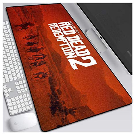 ITBT Red Dead 900x400mm Tapis de Souris XXL Multifonction Gaming Mousepad XXL Grand sous Main, Anime Souris 3mm Bureau Anti-Glissant Surface Texturée pour Ordinateur, A