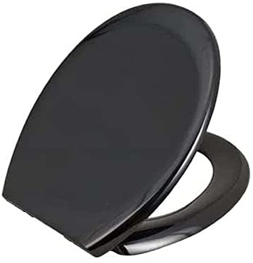 VR7-Premium Toilet Seat Soft Close - Quick Release Toilet seat White and Black - Oval, Duroplast - Easy Fixing - Antibacterial, Removable Family Toilet seat, Slow Close Toilet Seats(Black)