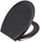 VR7-Premium Toilet Seat Soft Close - Quick Release Toilet seat White and Black - Oval, Duroplast - Easy Fixing - Antibacterial, Removable Family Toilet seat, Slow Close Toilet Seats(Black)