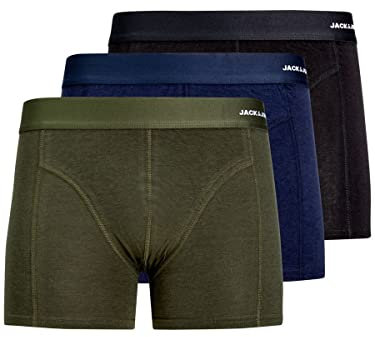JACK & JONES Lot de 3 Shorts pour Homme, Nuit de la forêt - Détails : Noir - Blazer Bleu Marine, M