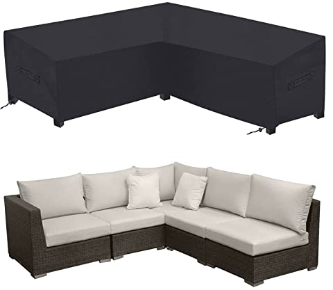 YLZBA L-Form Gartenmöbel Abdeckung,Abdeckung für Ecklounge Wasserdicht Winddicht Schutzhülle für Gartenmöbel L Form, Abdeckplane für Outdoor Ecksofa (Size : 286 * 222 * 82cm)