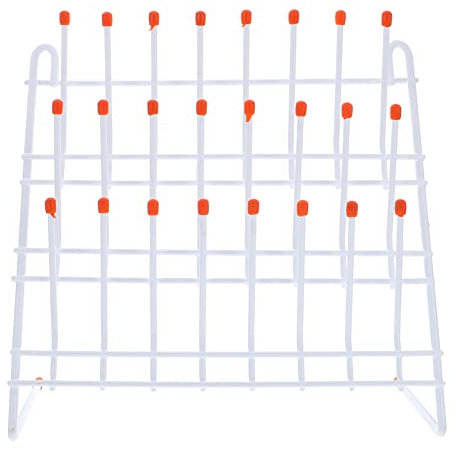 balacoo Abtropfgestell für Labor, aus Metall, für Glaswaren, Trinkbecher, Trockenhalter, Rohrreinigungsrahmen, Ausrüstung für Bildungslabor (24 Heringe)