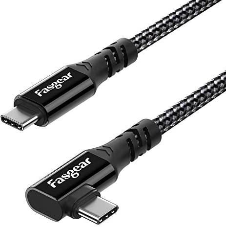 Fasgear Cavo USB C per Macbook Pro SuperSpeed 20Gbps USB 3.2 Gen 2x2 intrecciato tipo C cavo 100W ricarica rapida 4K uscita video Thunderbolt 3 compatibile per laptop, Galaxy, Monitor (3 m, Nero)