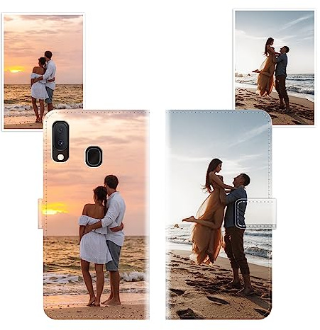 Sunrive Personalisierte hülle kompatibel mit Samsung Galaxy A20e Handyhülle Benutzerdefiniert,Schutzhülle Lederhülle handykette universal Etui mit Eigenem Foto Bild Text Individuelle