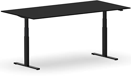 VERSEE Höhenverstellbarer Schreibtisch Elektrisch 200 x 100 cm - VES1 - Für Büro - Gestell Schwarz/Platte Schwarz