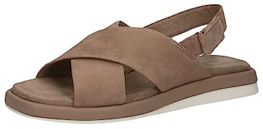 Caprice Leder Sandale Flach Grau 28102